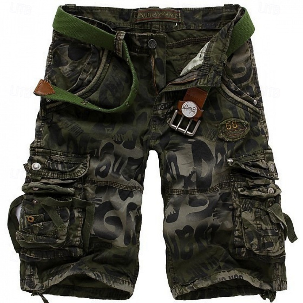 Men's Comfort Waist Tactical Cargo Cargo Shorts Shorts Casual Shorts Multi Pocket Flap Pocket Camouflage Windproof Wearable Knee Length Casual Outdoor Streetwear Fashion Streetwear Blue Army Green 2026 - $37.99 –P3