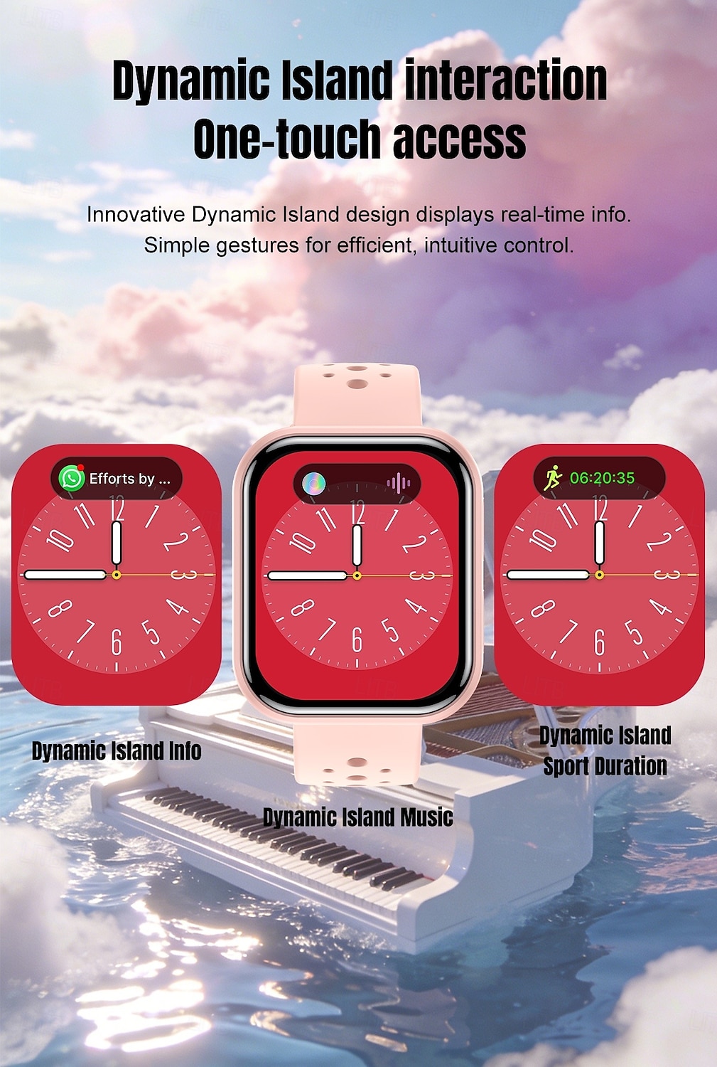 Smartwatch voor mannen en vrouwen, 1,81 inch HD touchscreen fitness tracker met hartslag- en slaapmonitor, Bluetooth-belfunctie, ademende geperforeerde sportband, IP68 waterdicht. 2026 - $19.99 –P5