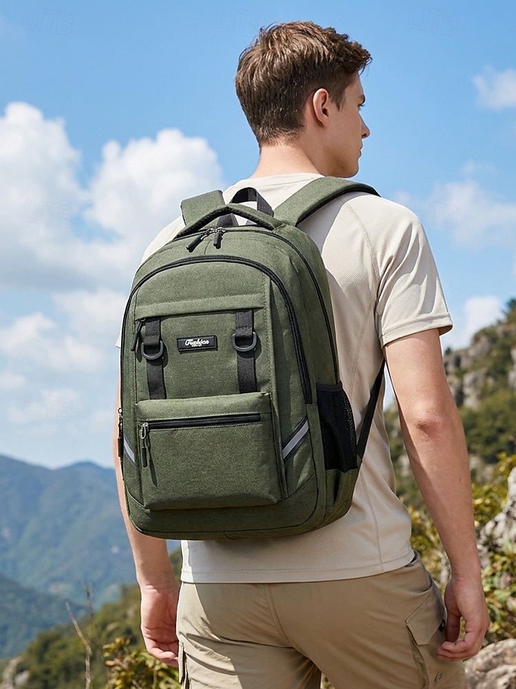 Mochila escolar masculina impermeável, bolsa para laptop de grande capacidade com vários compartimentos, mochila resistente de poliéster com faixa refletora, mochila de viagem multicolorida para de 2026 por $24.99 –P4