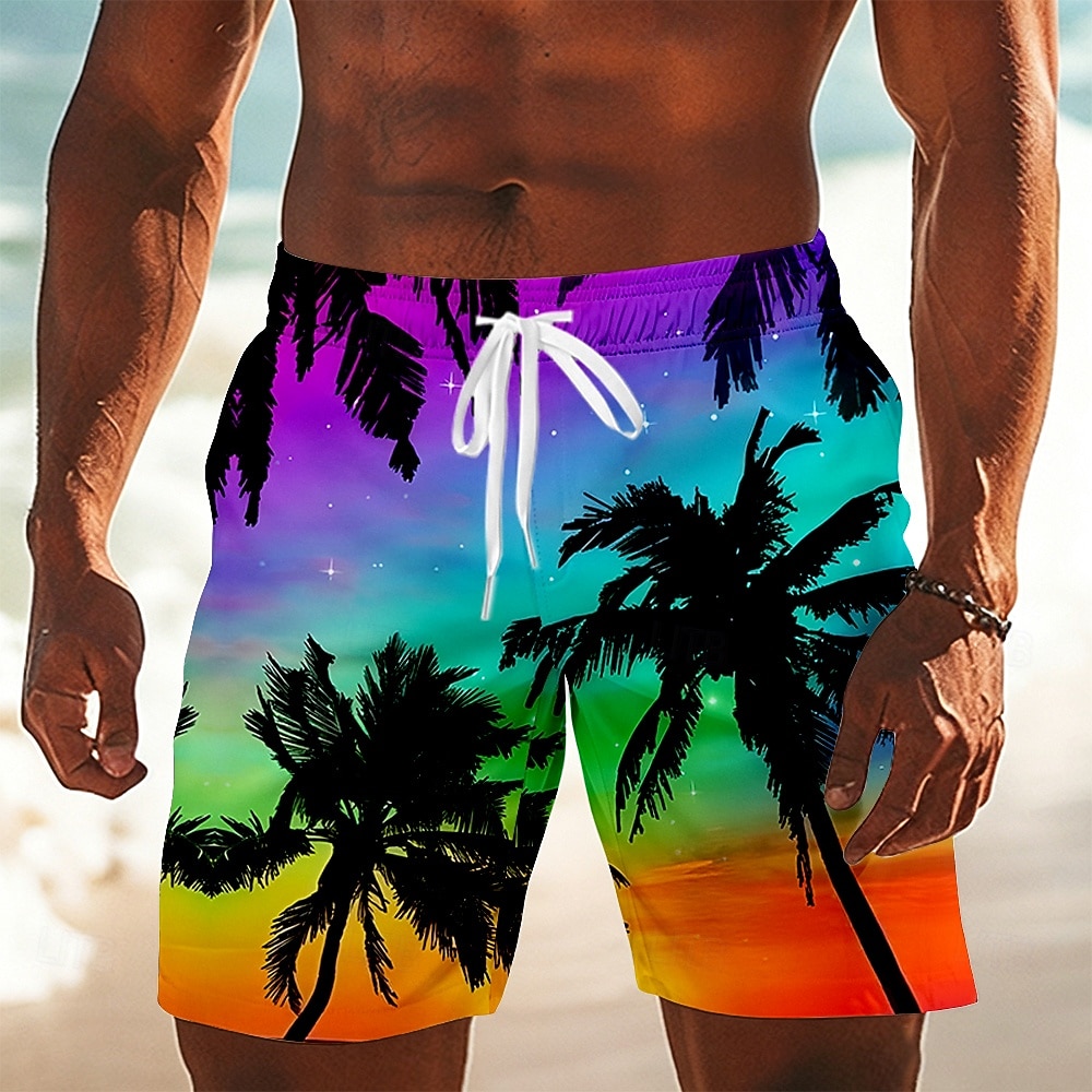 Hombre Árbol de coco Plantas tropicales Boxers de Natación Trajes de baño, bañadores cortos Pantalones de Surf Media cintura Hawaiano Diario vacaciones en la playa Bolsillos laterales Forro de malla 2026 - $20.99 –P1