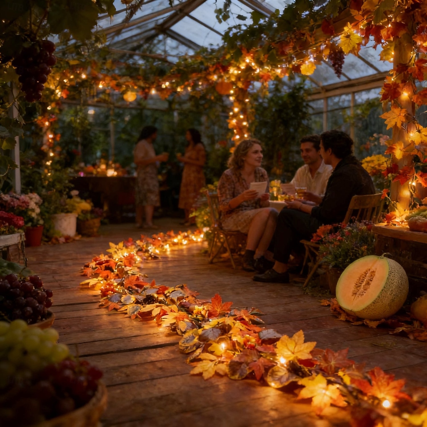 Guirlande lumineuse d'automne en forme de feuilles d'érable, décorations lumineuses d'Halloween avec vigne à baies rouges, guirlande lumineuse LED féérique pour la fête des récoltes, décoration de 2026 ? $23.99 –P17