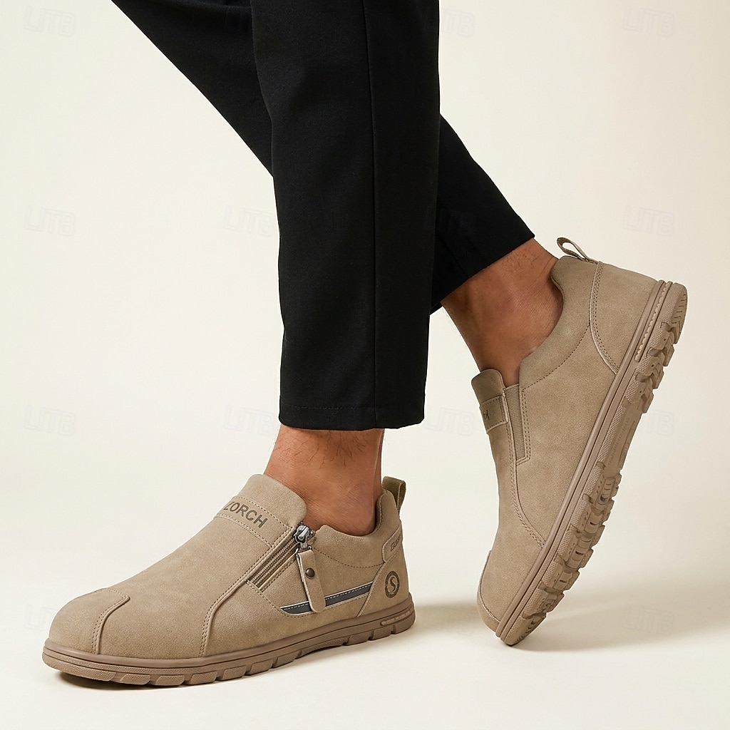Ανδρικά μπεζ slip-on casual παπούτσια – ελαφριά και άνετα παπούτσια για περπάτημα, εύκολα στο περπάτημα, για ταξίδια, δουλειά, οδήγηση, πεζοπορία και καθημερινές δραστηριότητες. 2026 - $32.99 –P1