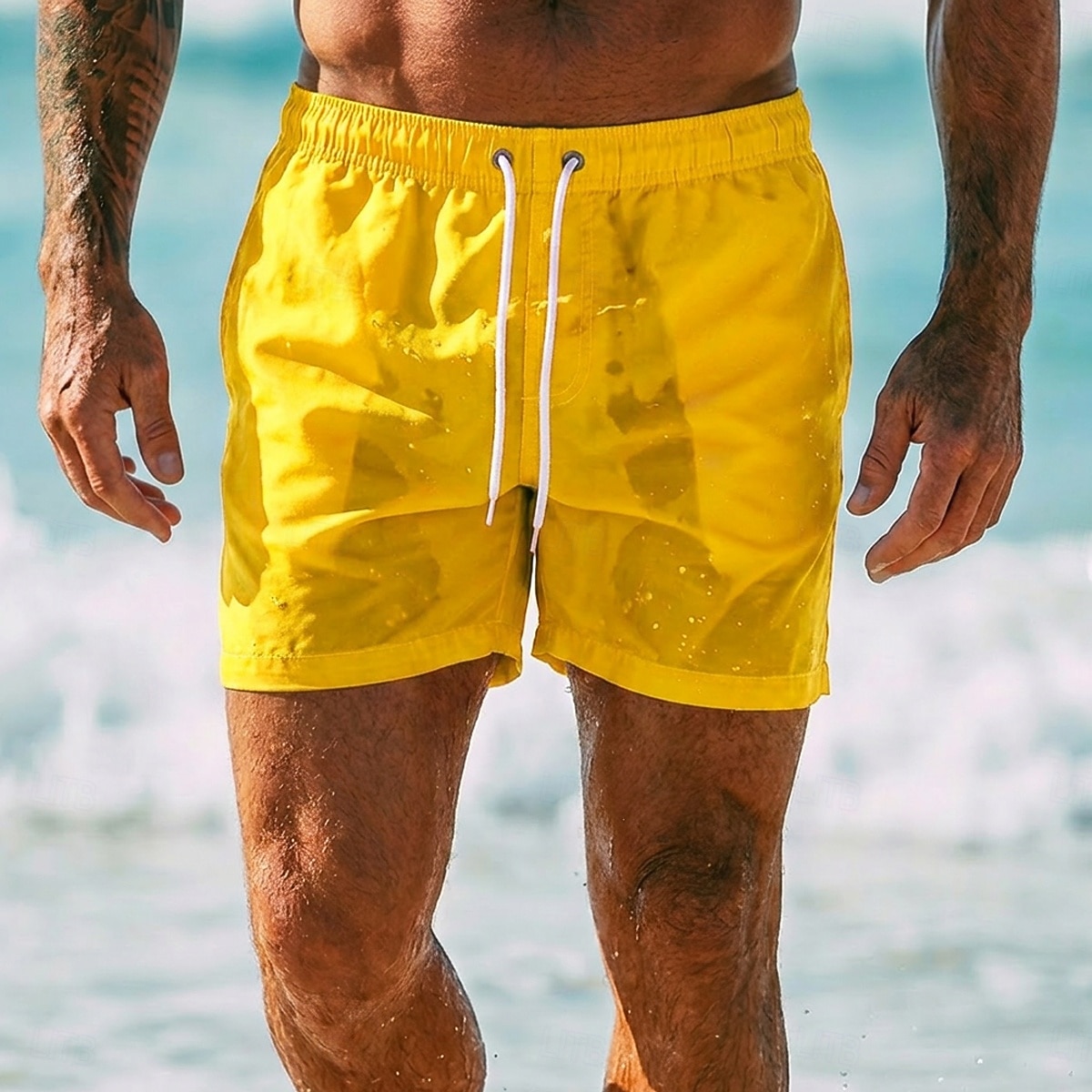 Men's Swim Trunks Swim Shorts Board Shorts Drawstring with Mesh lining Plain Solid Colored Quick Dry Above Knee Casual Beach Holiday Hawaiian Casual / Sporty Blue Khaki Stretchy 2026 - $14.49 –P14