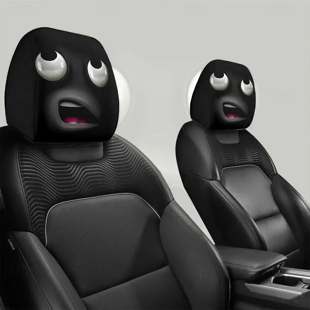 Capas de encosto de cabeça engraçadas para carro (2/4 peças), protetor de encosto de cabeça universal, decoração interna com carinhas divertidas, fácil instalação, design macio e sem enchimento para o de 2026 por $14.99 –P2