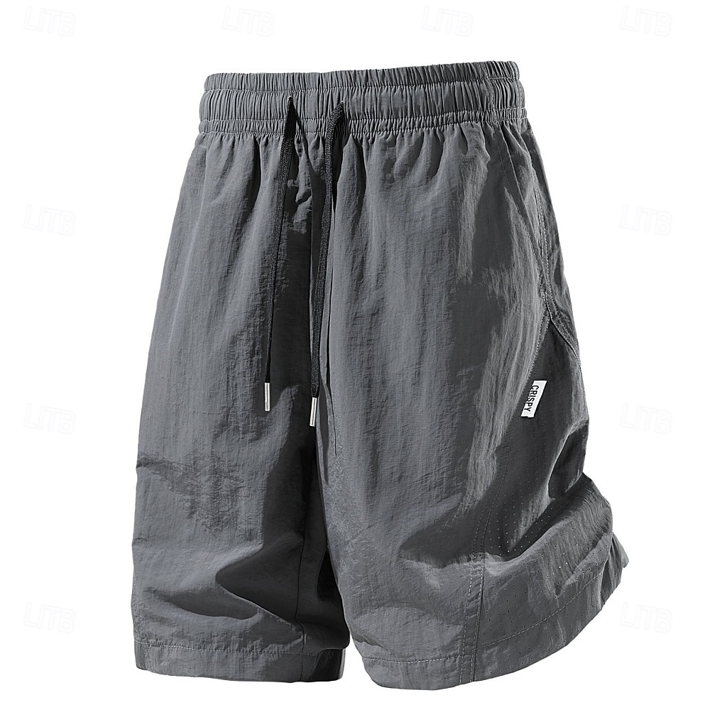 Men's Lightweight Cargo Shorts Comfort Waist Tactical Cargo Shorts Casual Shorts Drawstring Pocket Elastic Waist Plain Quick Dry Knee Length Outdoor Streetwear Daily Wear Fashion Streetwear Black 2026 - $21.99 –P4