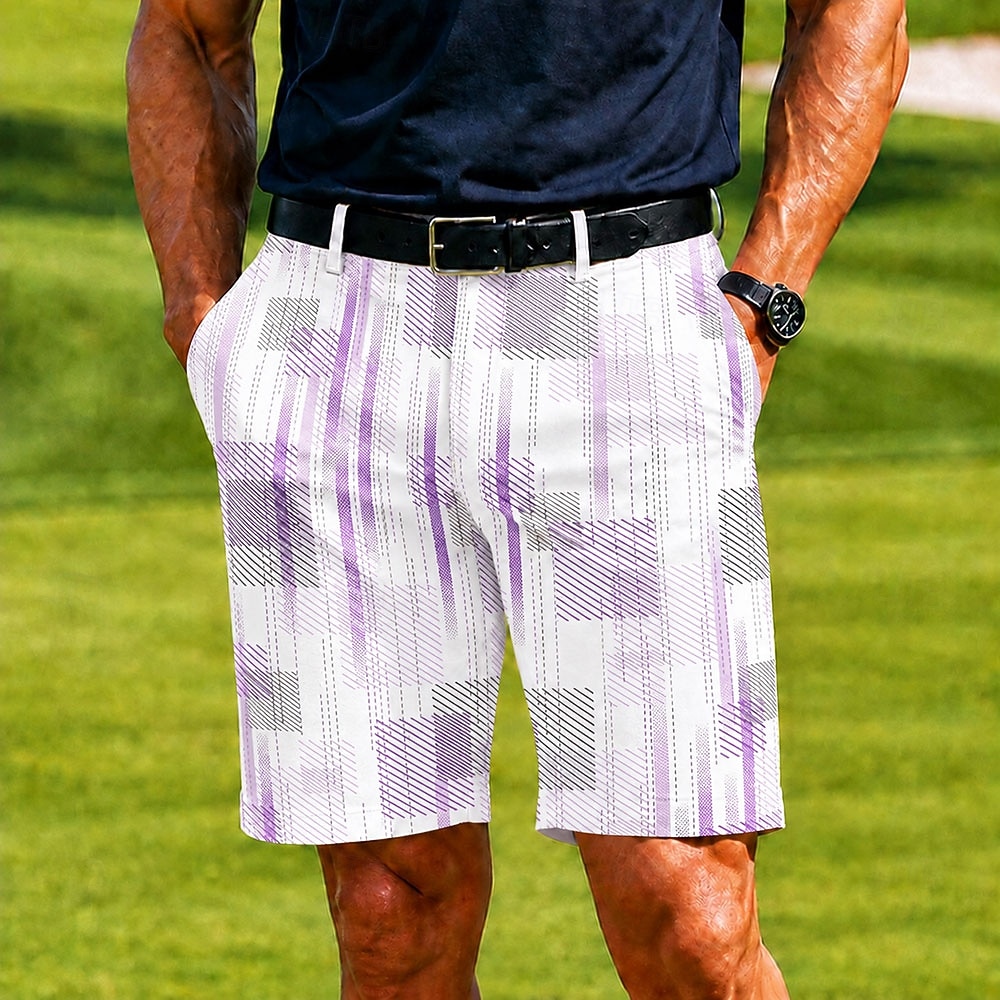 Per uomo Plaid Arte astratta Color-blocking Bermuda Pantaloncini casual Pantaloncini da golf Misura del girovita medio Business Casual Lavoro Golf Vacanza al Mare Pantaloncini a vita piatta con 4 del 2026 a $25.99 –P3