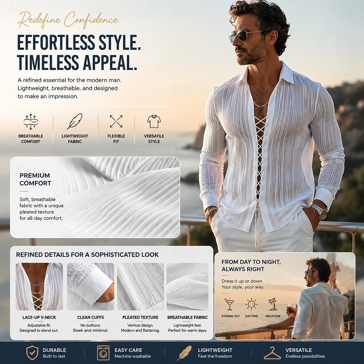 Per uomo Camicia Camicia casual Camicia con Bottoni Camicia Jacquard Bianco Manica Lunga Semplice Colletto a Camicia Casuale Quotidiano Allacciato Abbigliamento Elegante Moda Moderno Casual del 2026 a $31.99 –P4