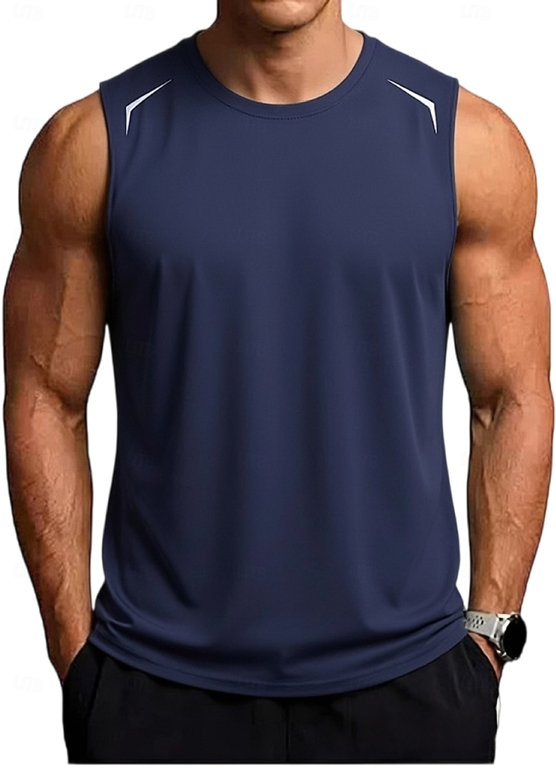 Men's Racer Back Tank Top Sleeveless Crew Neck Summer Solid Color Sports Soak Off Reflective Strip Minimalist Casual Silver Light Khaki Black Top Tee for Men 2026 - $19.99 –P3
