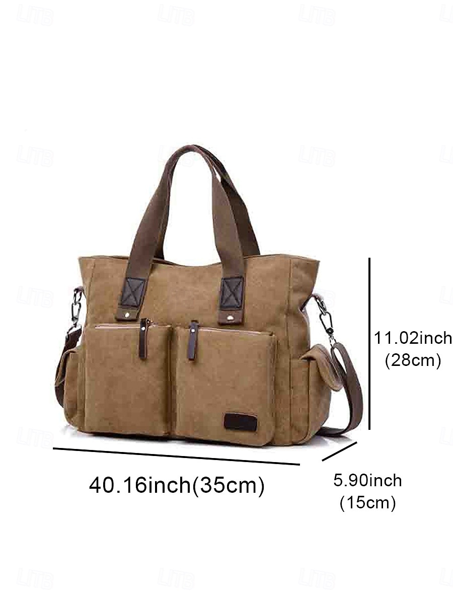 Men's Canvas Multi-Pocket Large Capacity Tote Messenger Bag, Adjustable Shoulder Strap Casual Work Travel Crossbody Bag, Multi-Color Utility Shoulder Bag for Daily Commute 2026 - $29.99 –P11