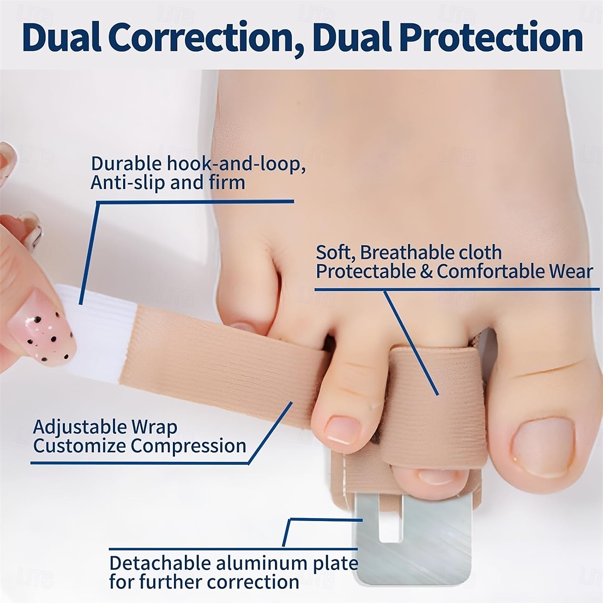 2PCS Toe Straightener, Hammer Toe Corrector for Women & Men, Toe Splint for Broken Toe, Adjustable Toe Wraps with Removable Aluminum, Toe Spacers Support Crooked Toes, Overlapping Toes, Curled Toes 2026 - $8.49 –P1