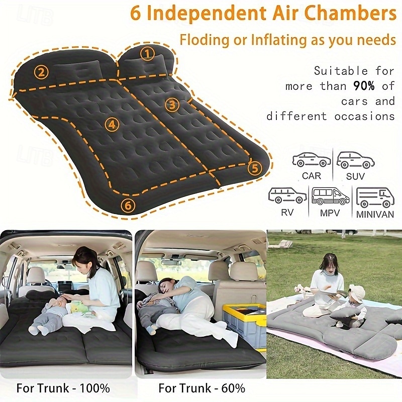 SUV Car Air Mattress Inflatable Bed for Trunk - Portable Travel Sleeping Pad Foldable Car Bed for Camping Road Trip with Pillows and Electric Pump, Universal Fit for SUV Minivan Truck 2026 - $59.99 –P18