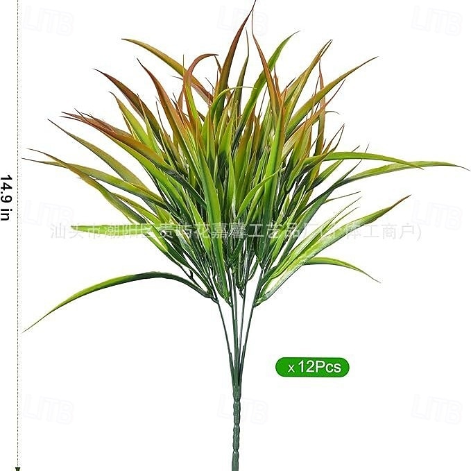 12 künstliche Pflanzen für den Außenbereich, künstliches Gras aus Kunststoff, UV-beständig, künstliche Stängel und Büsche, für Pflanzgefäße, Terrasse, Veranda, Fensterkasten, Gartenwege und als 2026 - $22.99 –P5