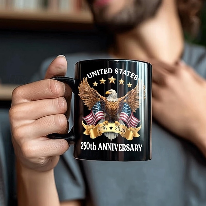 Mug commémoratif du 250e anniversaire des États-Unis (1776-2026), aigle à tête blanche américain patriotique &Mug commémoratif drapeau, cadeau du 550e anniversaire pour les anciens combattants &tasse de 2026 ? $17.99 –P2
