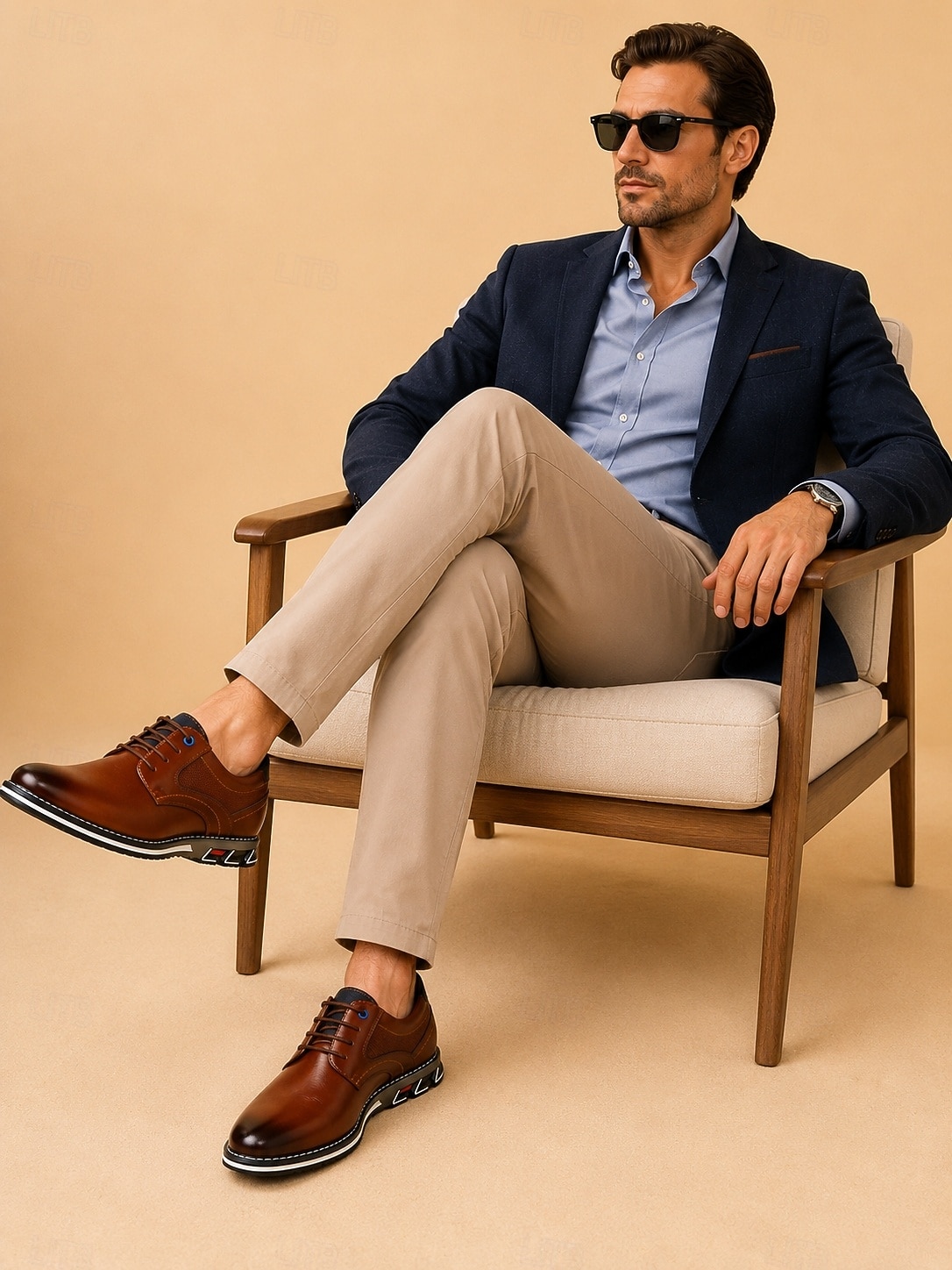 Hombre Oxfords Zapatos Derby Zapatos de Paseo Casual Diario Oficina y carrera Cuero PU Cómodo Cordones Corteza marrón Negro Primavera Otoño 2026 - $46.99 –P2