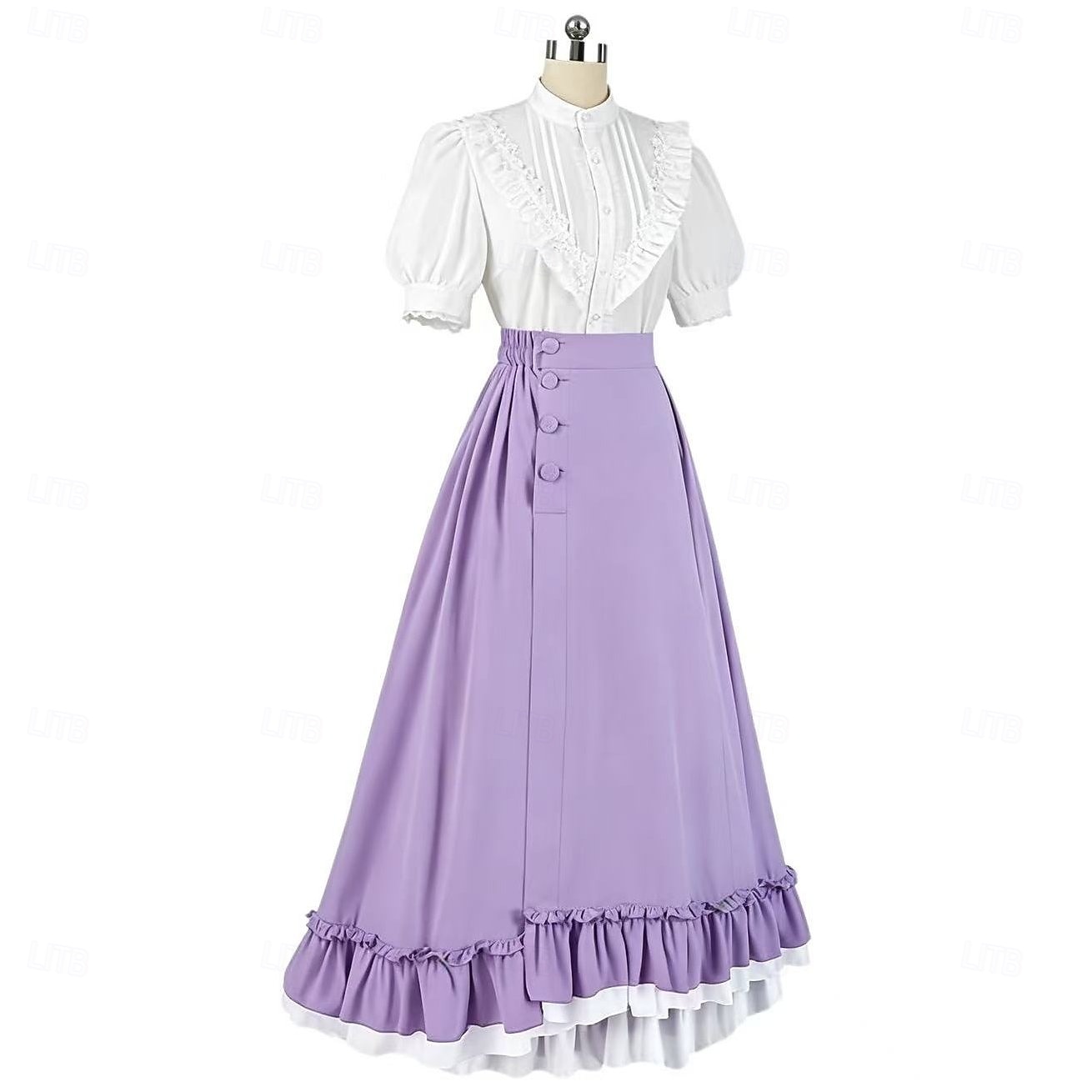 Setti Retro / vintage Renessanssi Cottagecore Epäsymmetrinen Nilkkapituinen Hameet Pusero / hame Pitkähihainen Lempeä nainen Naamiaispuku Naisten Fantasia Karnevaali Juhla Renessanssin messut Aikuiset 2026 - $92.99 –P8