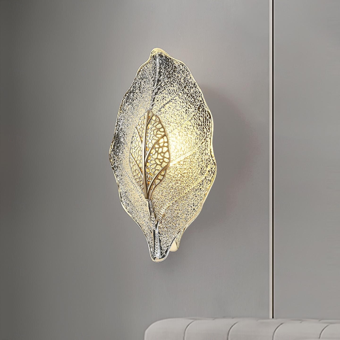 Gold LED wall lights, modern wall lights, bionic leaf vanity lamps for bathroom, bedside table wall lamp, perfect for bedroom, living room 2026 - $138.99 –P1