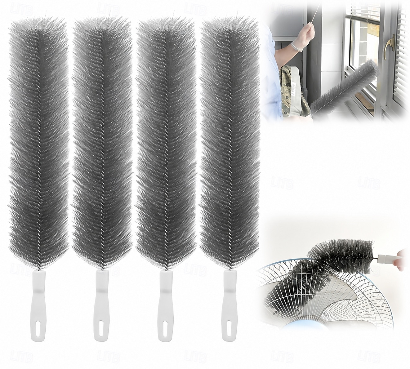 4 Pcs Bendable Microfiber Head, Reusable Dust Remover, Fan Cleaning Brush, Washable Microfiber Duster for Electric Fans, Air Conditioning, Car Vents, Blinds, Curtains 2026 - $9.99 –P3