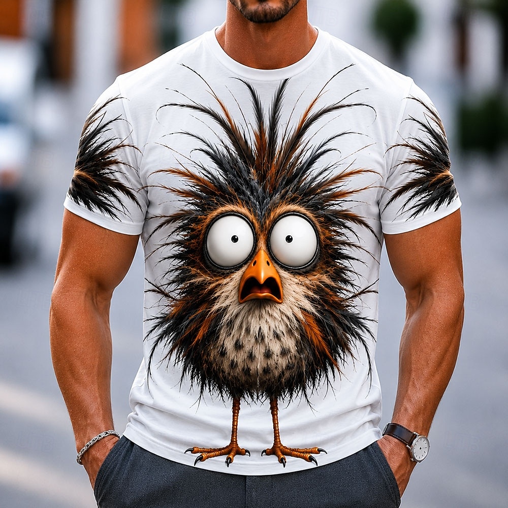 Men's Animal Bird T Shirt Short Sleeve T shirt 3D Print Crew Neck Shirt Funny Casual Daily Street White Purple Rose Red Summer Spring Clothing Apparel S M L XL 2XL 3XL 2026 - $19.99 –P1