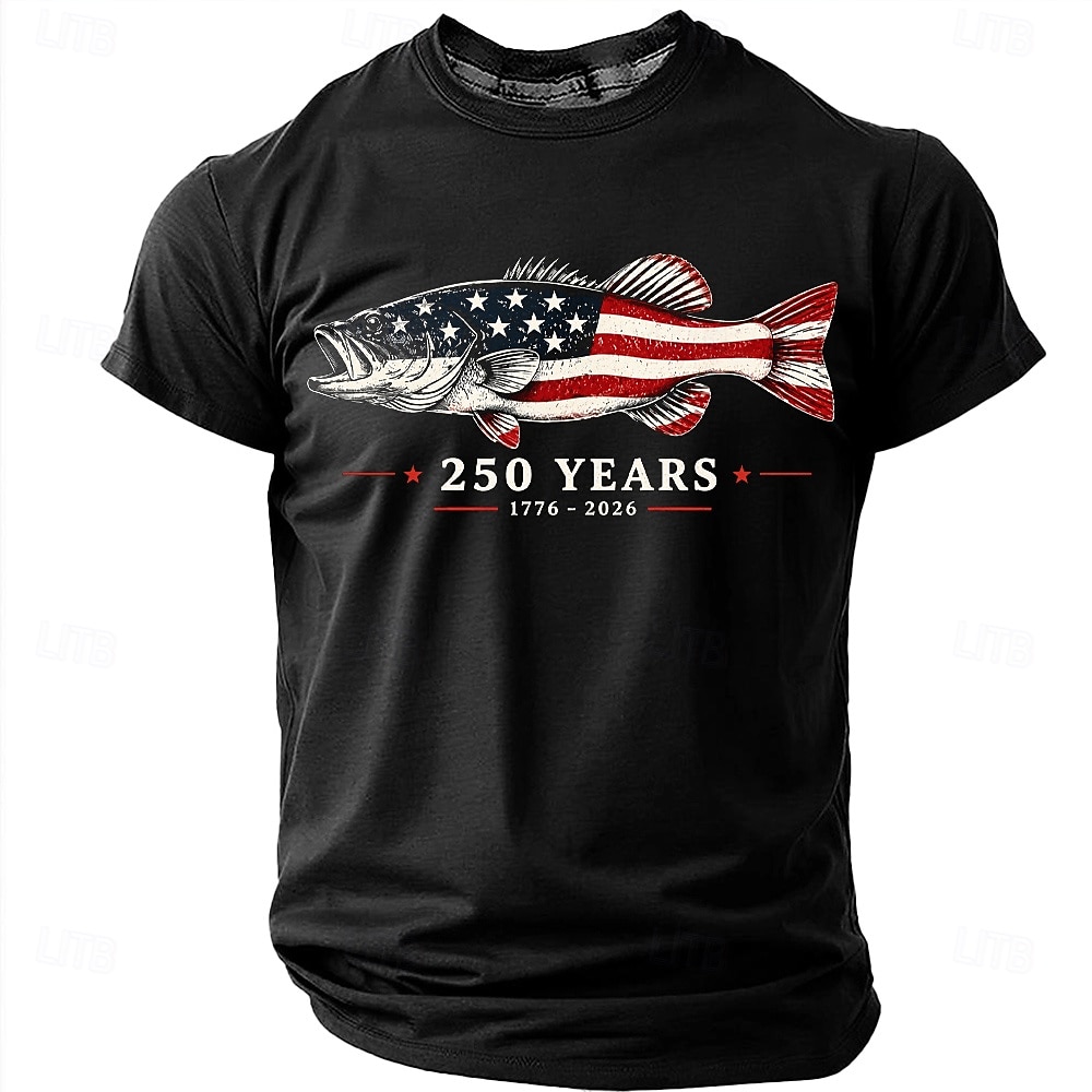 4th of July 2026 250th Men's US Flag 1776 T Shirt Short Sleeve T shirt 3D Print Crew Neck Shirt Patriotic Daily Festival Blue Black Red Summer Spring Clothing Apparel S M L XL XXL XXXL 2026 - $19.99 –P2