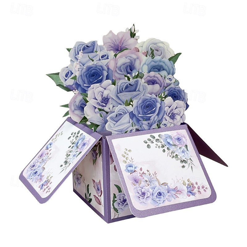 3D-Pop-up-Karte mit lila Rose, große Blumengrußkarte in einer Schachtel für Frauen, Mütter, Ehefrauen, Omas – handgefertigtes Geschenk zum Muttertag, Geburtstag, Jahrestag, als Genesungswunsch, 2026 - $6.99 –P7