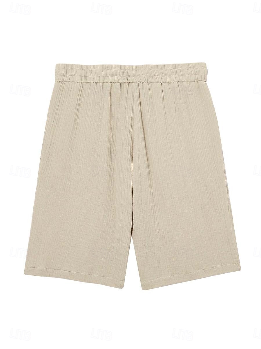 Hombre Pantalón corto Pantalones cortos de verano Pantalones cortos de playa Pantalones cortos casuales Correa Cintura elástica Color sólido Con Texturas Comodidad Transpirable Longitud de la rodilla 2026 - $25.99 –P6