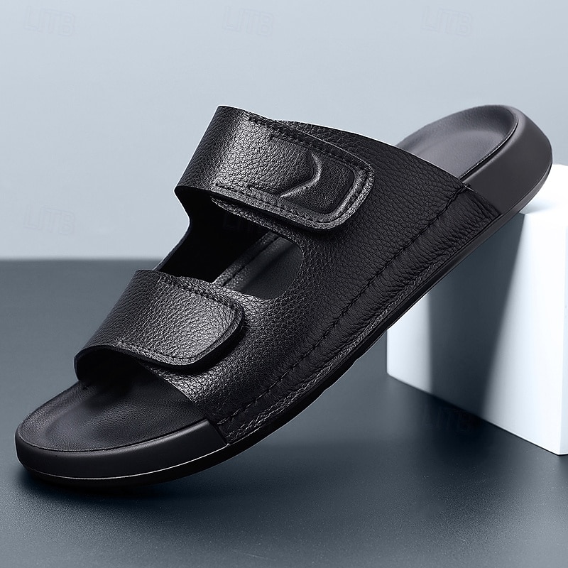 Sandali da uomo marroni, con cinturino regolabile e punta aperta, scarpe casual, comodi sandali estivi per spiaggia, piscina, resort e uso quotidiano. del 2026 a $42.99 –P3