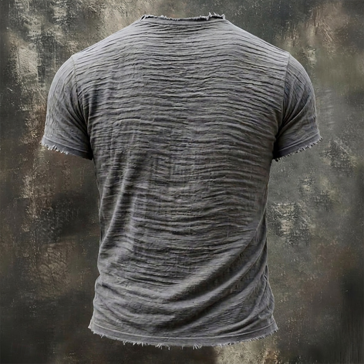 Camiseta de hombre 100% algodón, manga corta, cuello en V, verano, primavera, color liso, texturizada, vacaciones, vintage, deportiva, borde sin rematar, informal, hogar, exterior, negro, blanco, vino, camiseta para hombre 2026 - $21.99 –P2