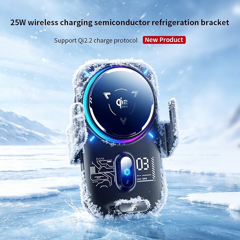Qi2 25W Wireless Car Charger with Semiconductor Refrigeration, Fast Cooling Magnetic Phone Mount, Auto-Clamping Car Phone Holder with RGB Light, for iPhone 17/16/15/14, Samsung S26, Android 2026 - $47.99 –P1