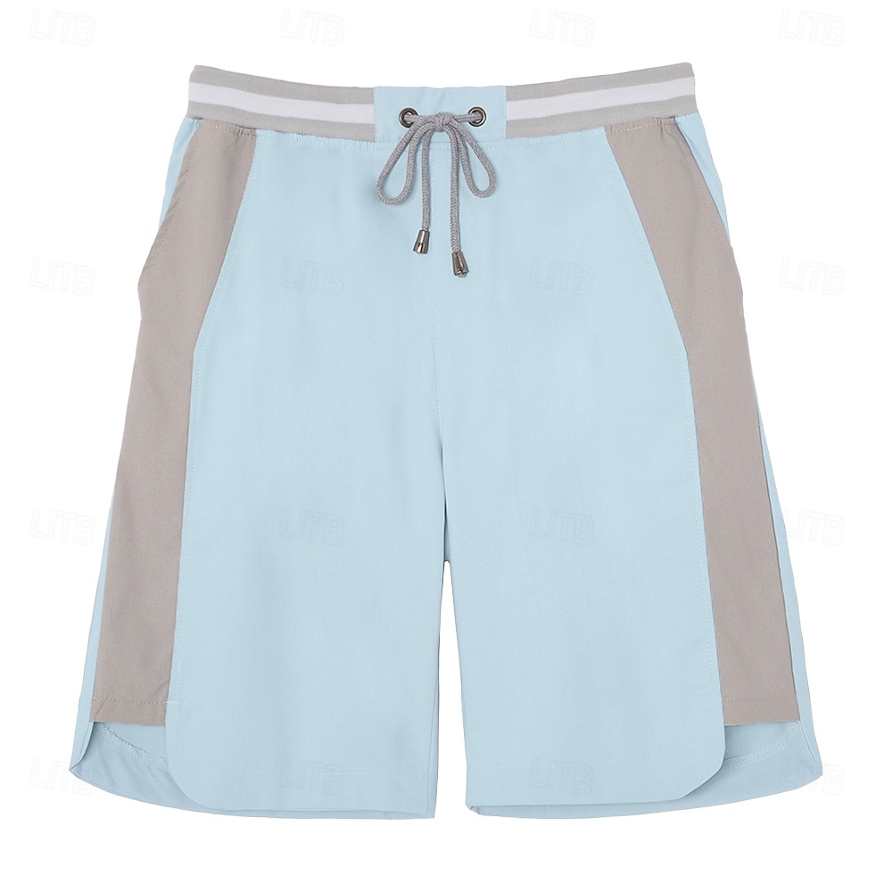 Per uomo Shorts di Lino Pantaloncini Estivi Shorts da Spiaggia Coulisse Tasca Striscia laterale Blocco di colori Tinta unita Comodità Traspirante Lunghezza al ginocchio Casuale Quotidiano Spiaggia del 2026 a $28.99 –P4