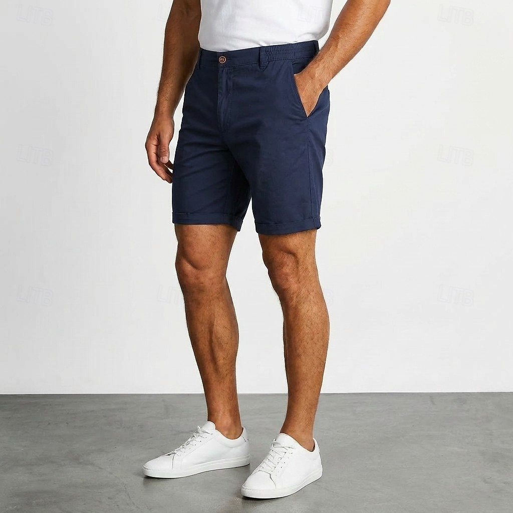 Homme Slacks Robe Short Avec Poches Uni Confort Court Occasionnel Quotidien Extérieur Occasionnel bleu marine Micro-Élastique de 2026 ? $33.99 –P6