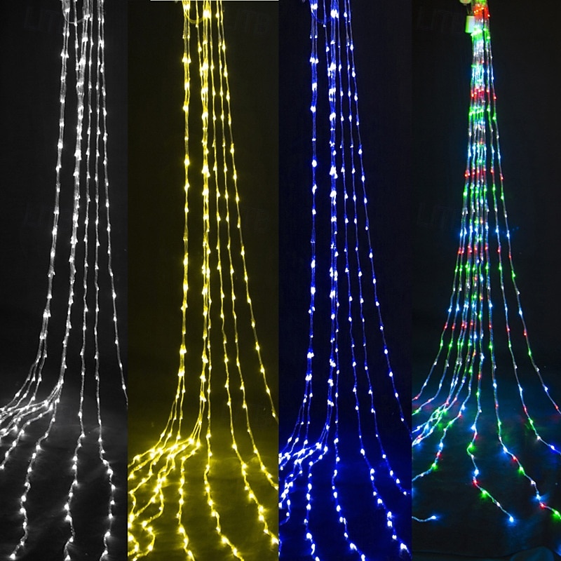 3M Lichterketten 320 LEDs 1 Stück Warmweiß Weiß Blau Kreative Lichterketten Festtagslichter Fenster- / Vorhang- / Eiszapfenlichter Halloween Innenbereich Wasserdicht 110-240 V 2026 - $58.99 –P2