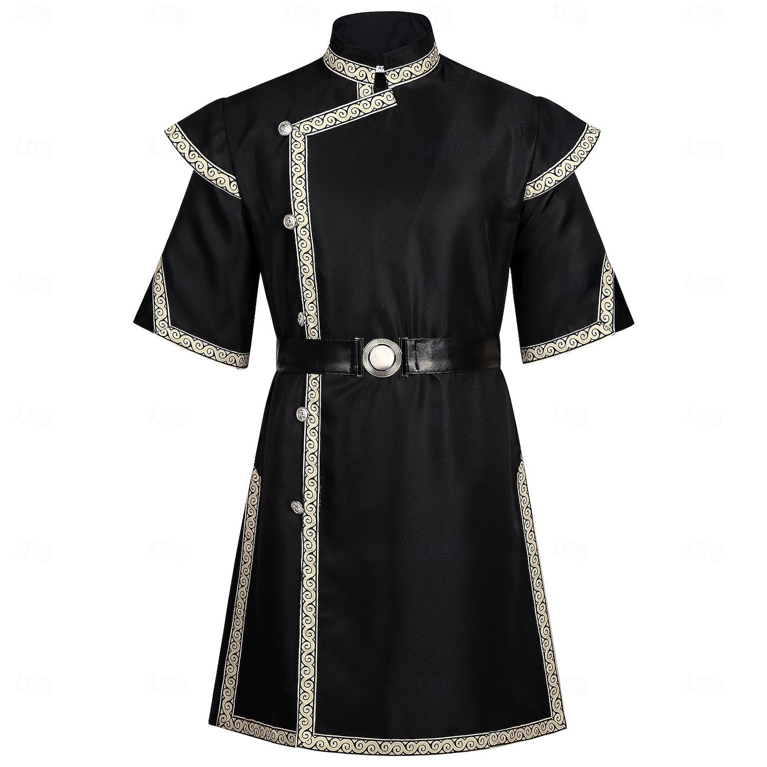 Retro Vintage Medieval Renaissance Waist Belt Tunic Prince Warrior Stand Collar Fancy Dress Men's Fantasy Halloween Carnival Renaissance Fair LARP Adults' Top Belt 2026 - $64.99 –P1