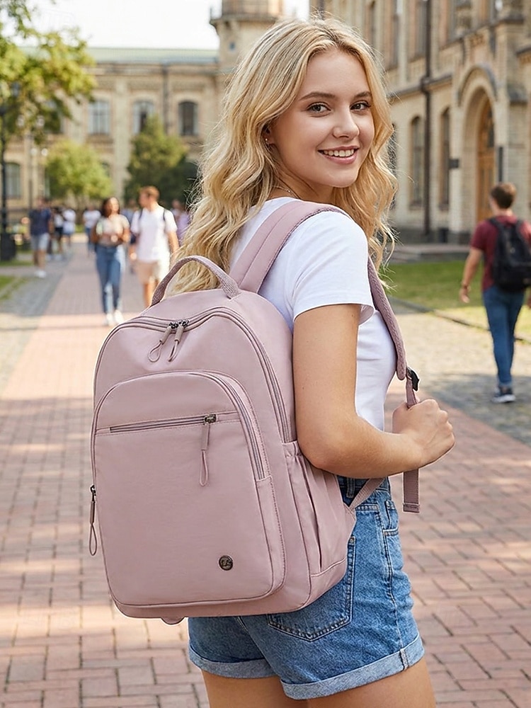 best laptop backpack for women ergonomically LOVEVOOK Purse Women, Work Travel Computer Bags, College School Backpack for Student Girl, Quilted Casual Daypack with USB Port, Fit 15.6 Inch Laptop, Mint Green : Electronics with laptop compartment Women's Waterproof Polyester Multi-Pocket Large