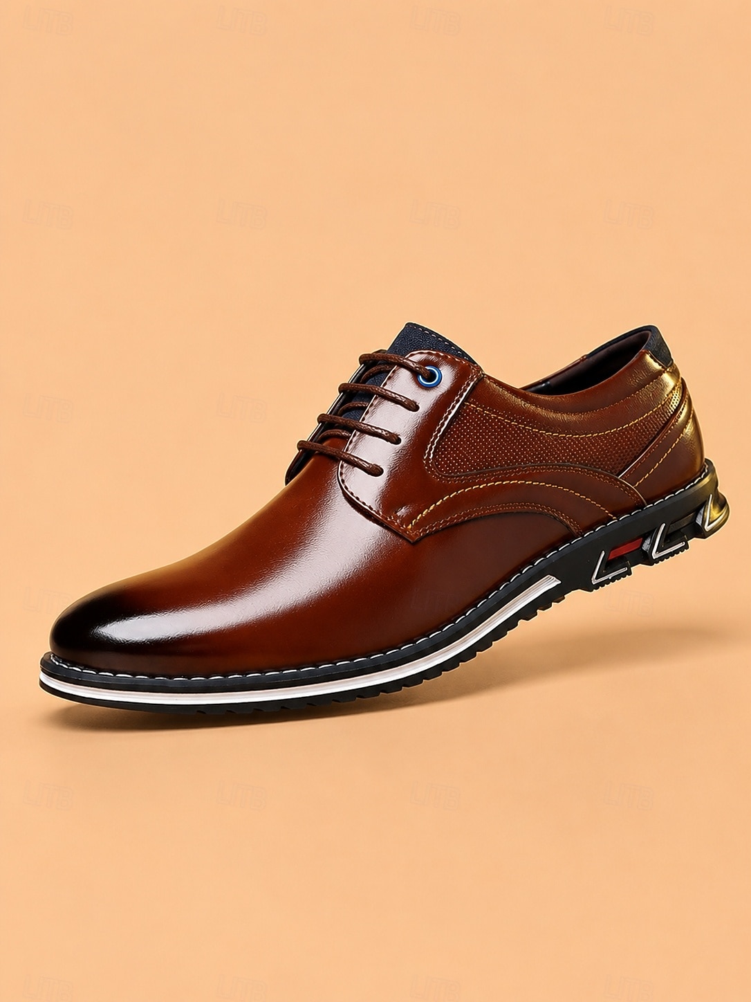 Hombre Oxfords Zapatos Derby Zapatos de Paseo Casual Diario Oficina y carrera Cuero PU Cómodo Cordones Corteza marrón Negro Primavera Otoño 2026 - $46.99 –P1