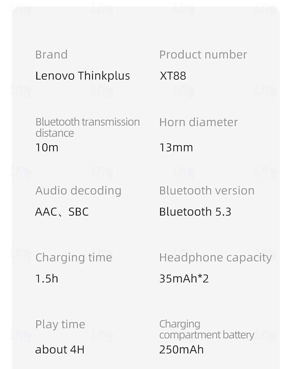 Lenovo thinkplus Wireless Earbuds, Bluetooth 5.3 Headphones with Noise Cancelling, HiFi Stereo TWS In-Ear Earphones with Mic, Charging Case, Sport Earbuds for iPhone and Android, Grey & Black 2026 - $35.99 –P34