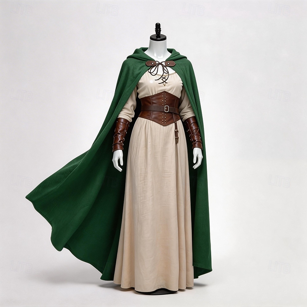 Medieval Renascentista manto manto com capuz Viking Elfo Fantasia Mulheres Dia Das Bruxas Carnaval Espetáculo LARP Ren Faire Adulto Capa de 2026 por $44.99 –P7