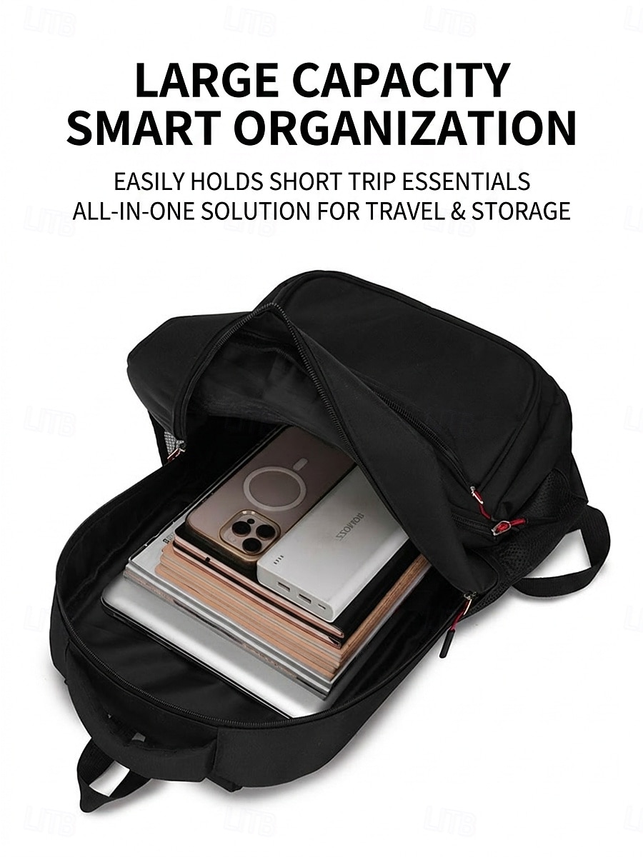 Sac à dos noir pour homme, idéal pour le travail et les études, grande capacité, avec de multiples poches, résistant et doté de bretelles confortables. de 2026 ? $26.99 –P4