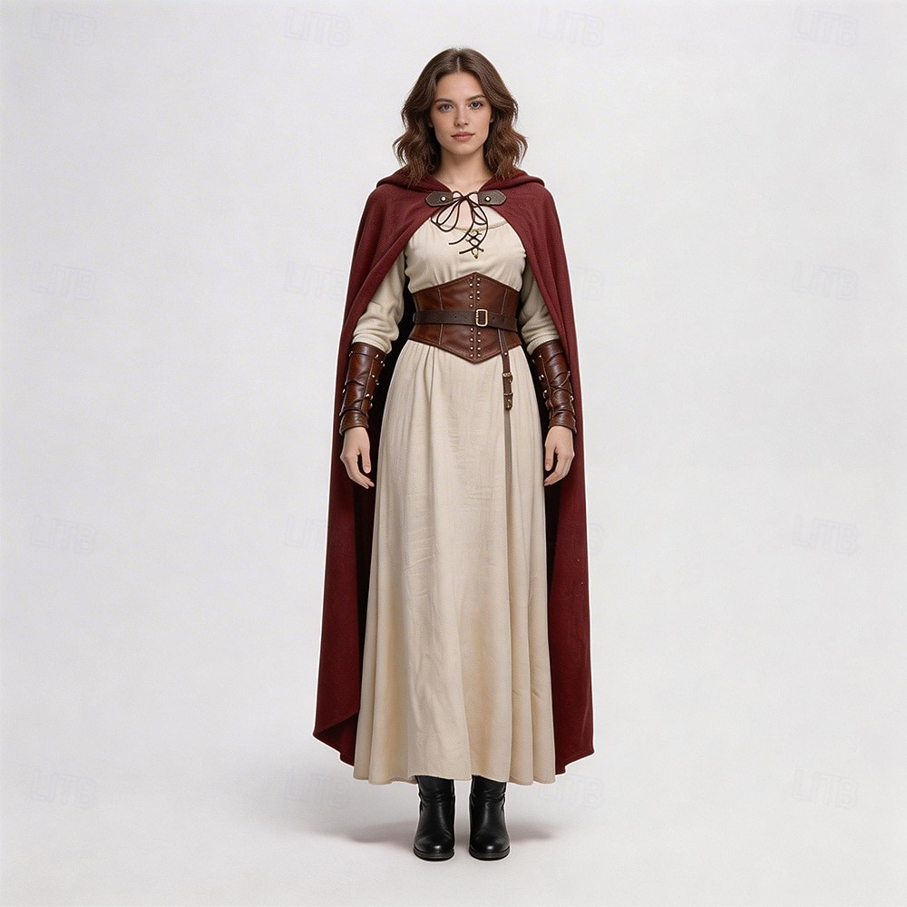 Medieval Renascentista manto manto com capuz Viking Elfo Fantasia Mulheres Dia Das Bruxas Carnaval Espetáculo LARP Ren Faire Adulto Capa de 2026 por $44.99 –P3
