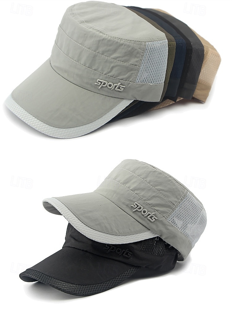 Gorra militar de malla transpirable para hombre, de secado rápido, de poliéster, ajustable, para actividades al aire libre, verano, pesca, senderismo, viajes, golf, varios colores. 2026 - $14.99 –P6