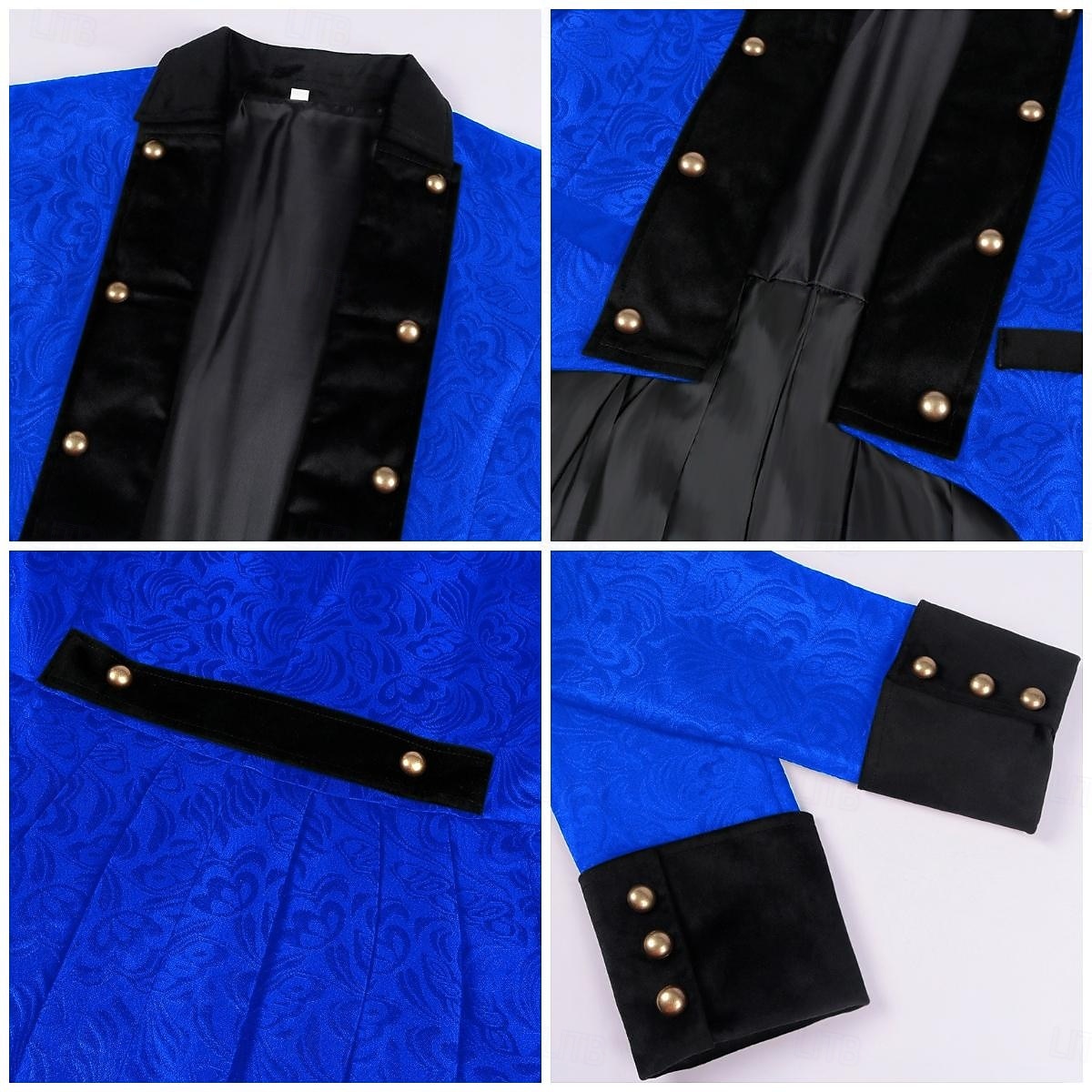 Retro Vintage Medieval Renaissance Coat Long Sleeves Gentleman Nobleman Jacquard Fancy Dress Men's Halloween Carnival Performance Renaissance Fair LARP Adults' Coat 2026 - $66.99 –P3
