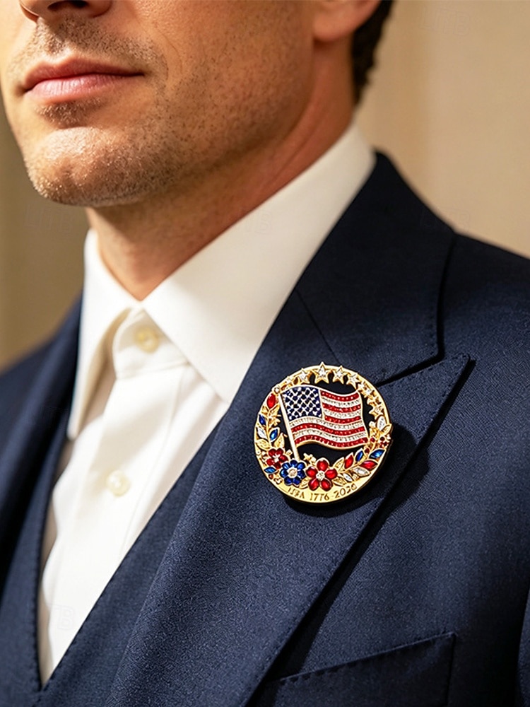 Voor heren Broche Legering Amerikaanse vlag Elegant Modieus Independence Day 2026 - $11.99 –P1
