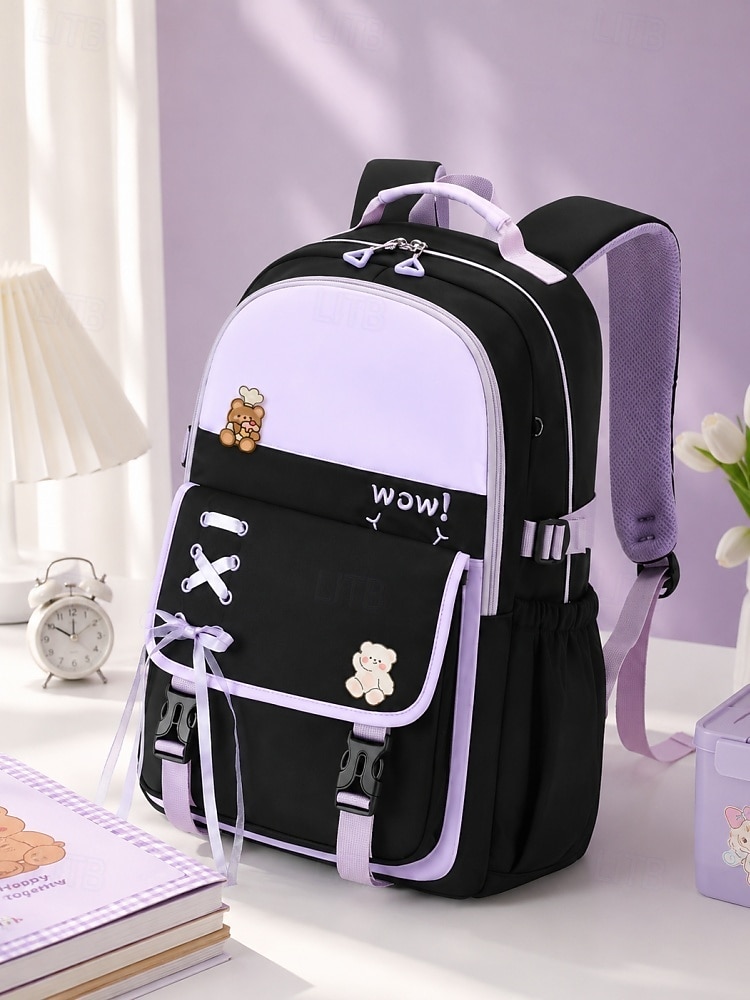 Student School Backpack,Waterproof Polyester Bookbag,Large Capacity,Multi-Compartment Cute Schoolbag for Girls,Reflective Travel Bag with Luggage Strap,Multi Colors 2026 - $46.99 –P4