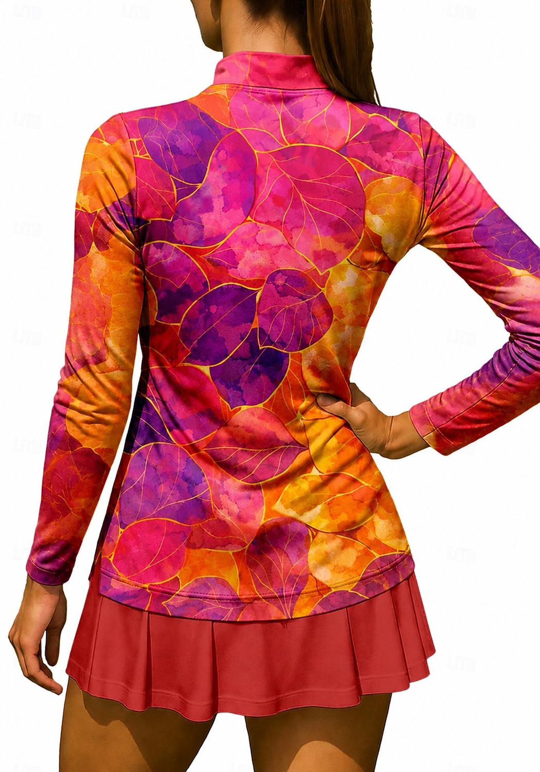 Women's Abstract Sport Shirt Tennis Shirt Tennis Top Long Sleeve Zipper Floral Quarter Zip UPF50+ UV Resistant High Elasticity Moisture Wicking Breathable Volleyball Tennis Golf High Neck Zip Collar 2026 - $22.99 –P4