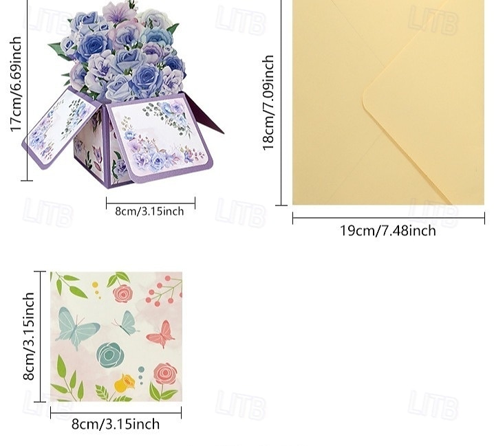 3D-Pop-up-Karte mit lila Rose, große Blumengrußkarte in einer Schachtel für Frauen, Mütter, Ehefrauen, Omas – handgefertigtes Geschenk zum Muttertag, Geburtstag, Jahrestag, als Genesungswunsch, 2026 - $6.99 –P1
