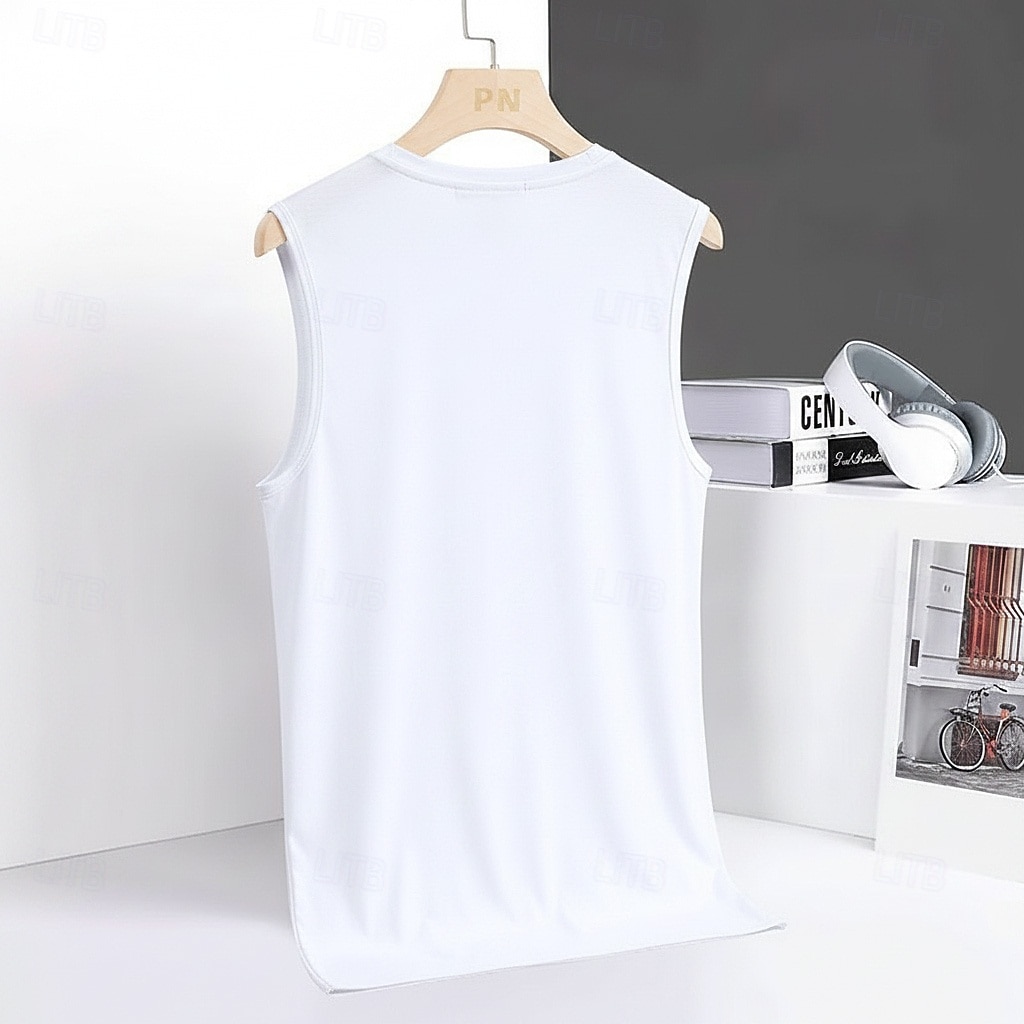Men's Tank Top Undershirt Wife beater Shirt Sleeveless Round Neck Summer Plain Sports Soak Off Muscle V Neck Casual Indoor Outdoor Black White Dark Blue Top Tee for Men 2026 - $16.49 –P5