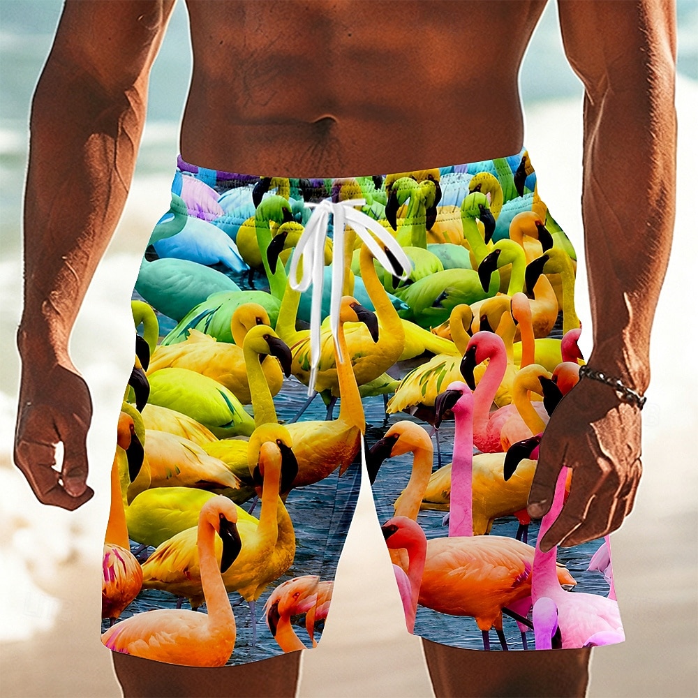 Herren Tiermotiv Papagei Badehosen Badeanzüge Badeshorts Boardshorts Mittlere Taille Hawaiianisch Täglich Strandurlaub Seitentaschen Netzfutter Elastischer Kordelzug in der Taille Designer Bekleidung 2026 - $20.99 –P1