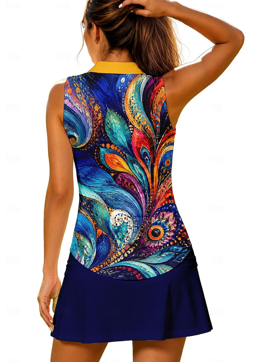 Femmes Abstrait Hauts T-shirt de sport T-shirt POLO Chemise de tennis Sans manches Fermeture éclair Floral UPF50+ Résistant aux UV Haute élasticité Évacuation de l'Humidité Respirant Volley-ball de 2026 ? $20.99 –P3