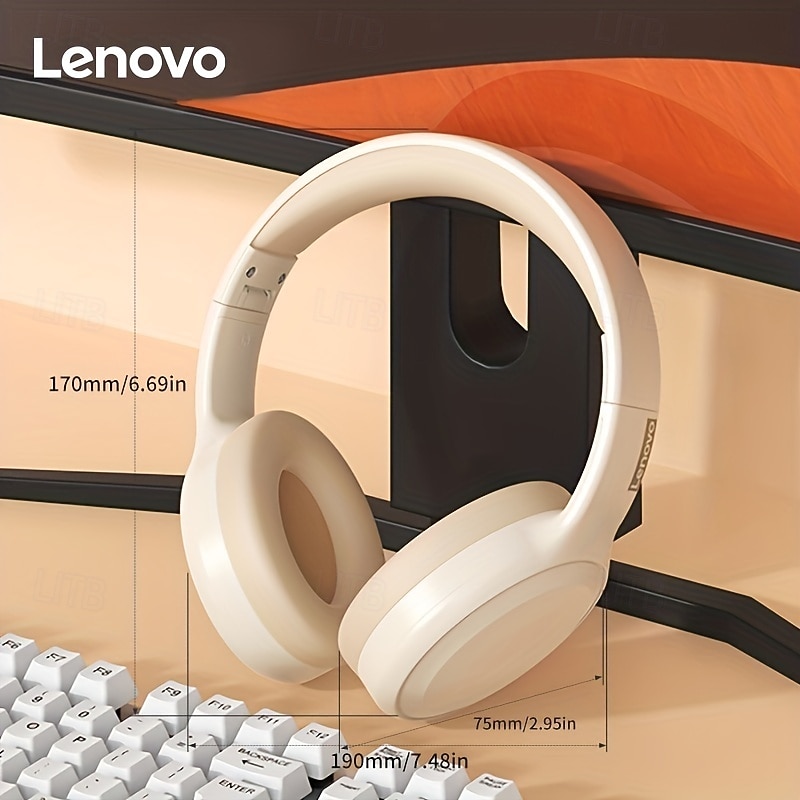 Lenovo Noise Cancelling Headphones Over Ear, Hi-Fi Stereo Wireless Bluetooth Headset, Foldable & Comfortable Design with Built-in Mic for Travel, Home Office, PC, Smartphone 2026 - $28.99 –P4