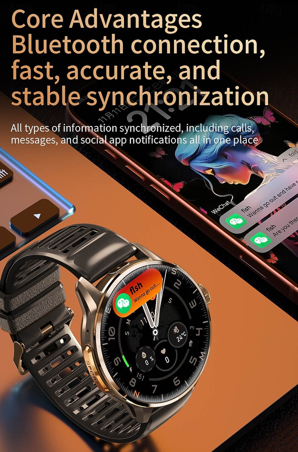 5G smartwatch met simkaartslot, Android smartwatch voor heren met draaibare camera voor fotografie, wifi, GPS-ondersteuning, sociale media-apps zoals TikTok, Instagram en YouTube, en een eigen 2026 - $116.24 –P8