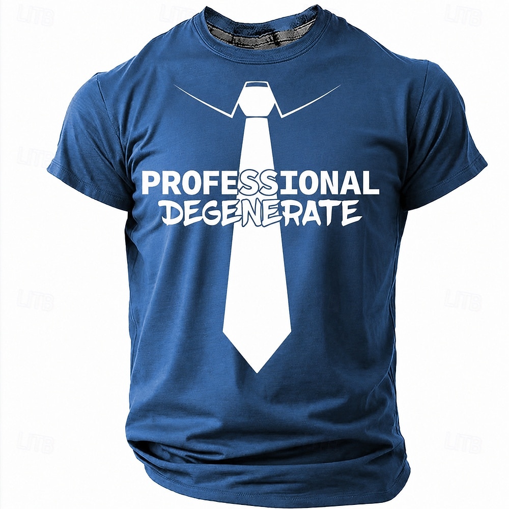 Men's Professional Degenerate Tie Funny Sarcastic Graphic T-Shirt Casual Crew Neck Short Sleeve Tee Shirt Designer Clothing Apparel S M L XL XXL XXXL 2026 - $19.99 –P1